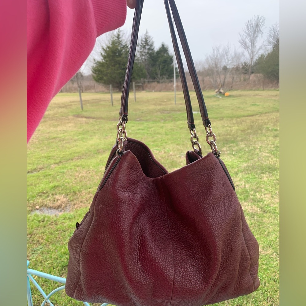 Coach phoebe maroon hobo bag